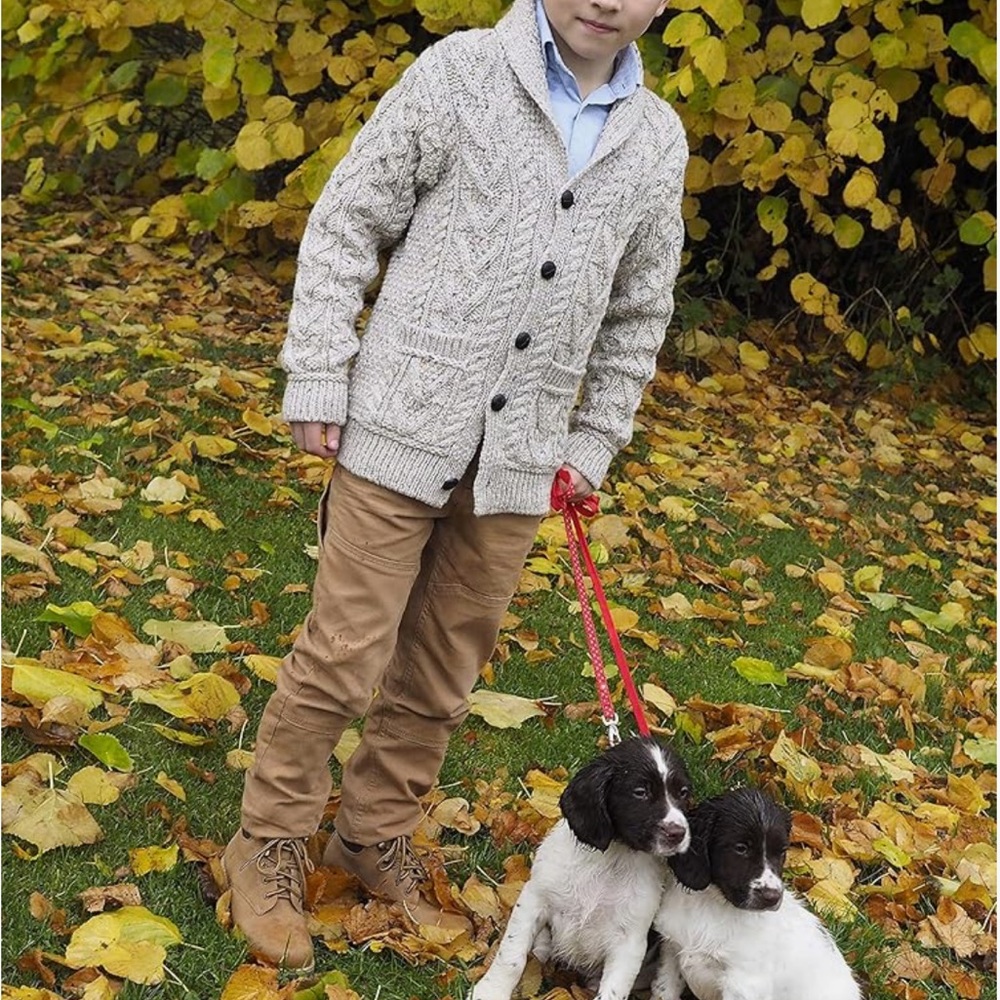 Aran Crafts Cable Knit Shawl Cardigan